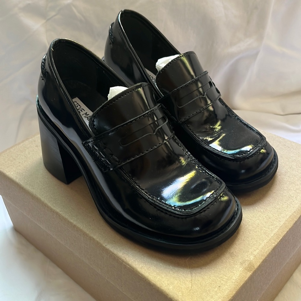 Steve Madden Universe Black Leather Loafers